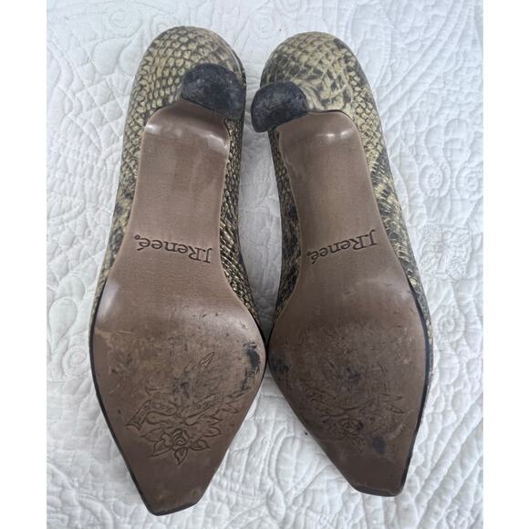 J Renee Women's Size 8 Gray/Cream Marion Faux Snakeskin Kitten Heel Pumps - Picture 5 of 10